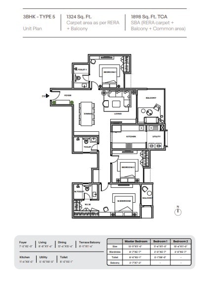 3 BHK Apartment | 1,898–1,970 sqft | Miru & Miyo